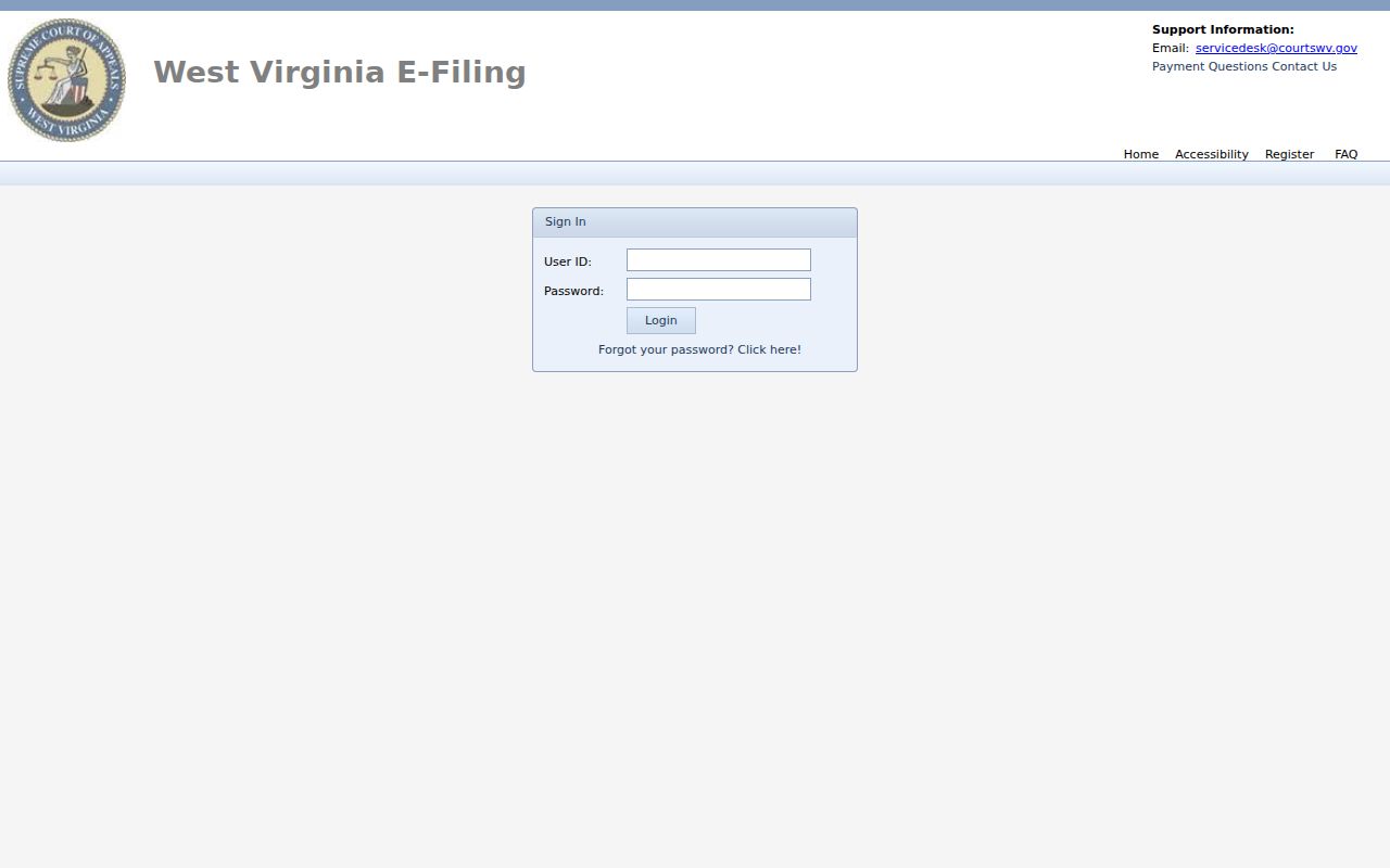 CourtPLUS Circuit and Family Courts e-file sign-on used for Boone County filings