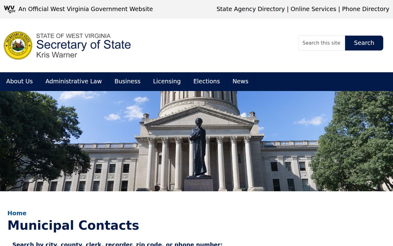 Official Whitesville municipal page for Whitesville court record routing